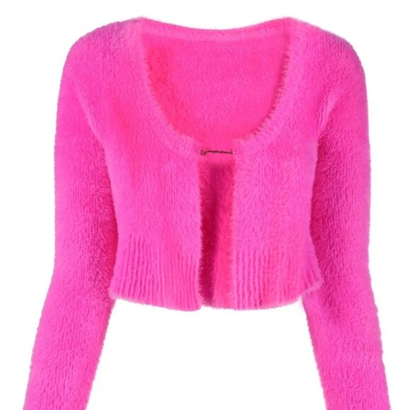 NEVER WORN Jacquemus La Maille logo-charm cropped cardigan